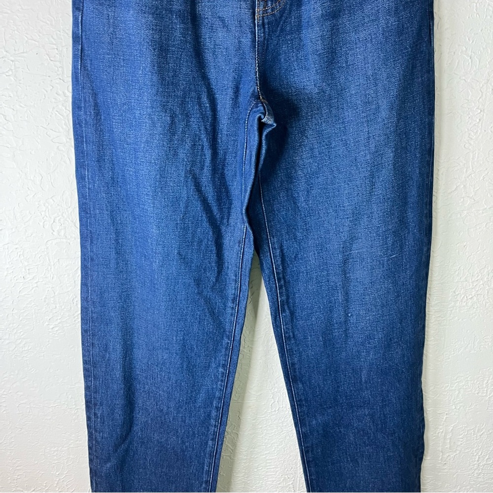 Madewell High Waisted Baggy Straight Jeans in Dark Worn Indigo Wash - Picture 7 of 15